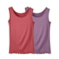 thumbnail image 1 of Lmnyox Débardeurs pour Femmes 2 Pack T-Shirts Basiques Sans Manches Doux Confortables Été Col Rond Chemises Simples Grande Taille, 1 of 1