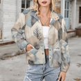 thumbnail image 3 of Jackets for Women Winter Coat Jackets Flannel Stand Collar Jacket(Abstract Geometric Landscape Art,Size:S-4XL), 3 of 7
