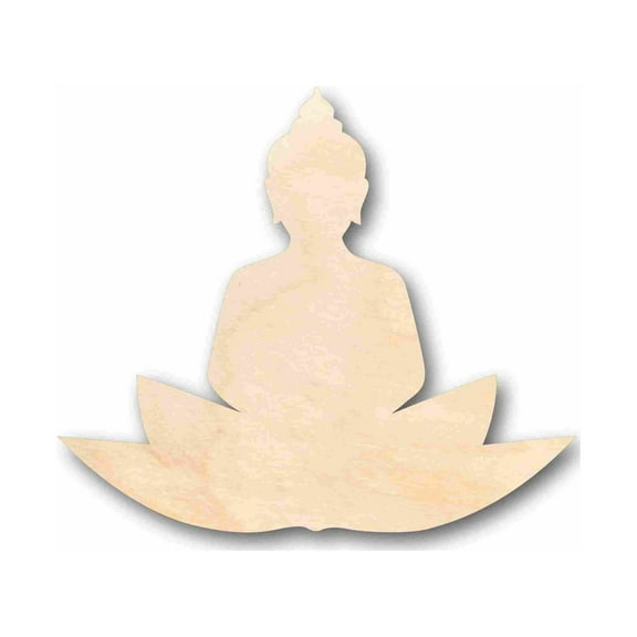 Unfinished Wood Buddha Silhouette - Craft- up to 46" DIY 6" / 1/4"