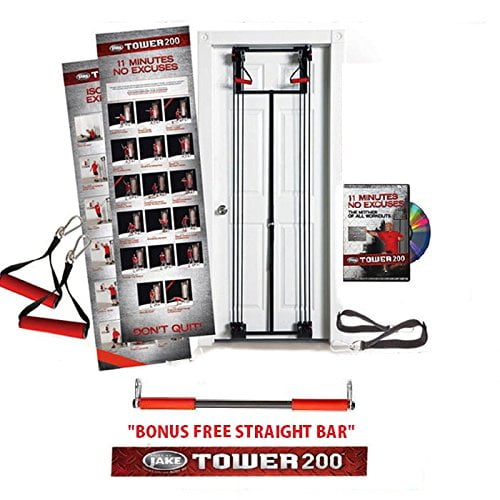 Body by Jake Tower 200 Door Gym Home Gym Exercise Workout System with Chart Guide DVD and Bonus Straight Bar Walmart