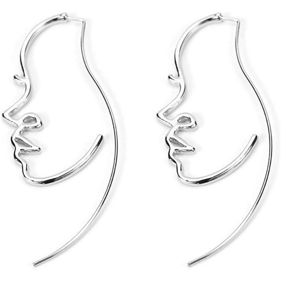 Borke Hollowed out face drop earrings for women punk earrings Jewelry