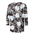 thumbnail image 4 of BangWanChi Work Blouse Plus Women Fashion Printed T-shirt 3/4 Sleeves Blouse Round Neck Casual Tops, 4 of 5