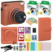Fujifilm Instax Square SQ1 Instant Camera Terracotta Orange with Carrying Case + Fuji Instax Film Value Pack (40 Sheets) Accessories Bundle, Photo Album, Assorted Frames + More Terracotta Orange Standard Packaging