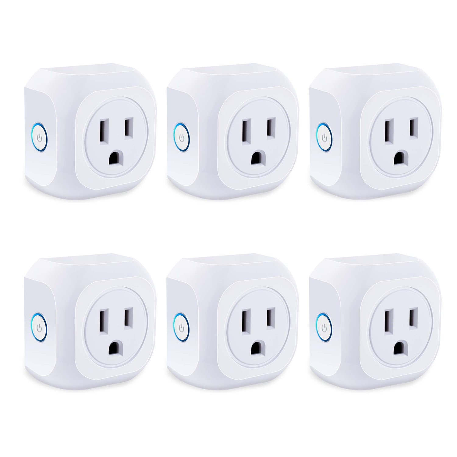 KOOTION Smart Plug 6Pack Wifi Enabled Mini Outlets Smart Socket, Compatible with Google Assistant, No Hub Required, Timing Outlet Remote Control your Devices from Anywhere