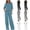 Black, variant on CHUMUD Two Piece Sets for Elder Women Wide Leg Pants Set Summer Outfits 3/4 Sleeve Crew Neck Tops Trousers Matching Sets Casual Going Out (Avail for Plus Size)