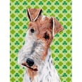 thumbnail image 1 of Carolines Treasures SC9724CHF Fil Fox Terrier Chanceux Trèfle St. Patricks Jour Drapeau Toile Maison Taille, 1 of 4