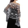 thumbnail image 6 of HNMKIU Wraps Women Sequins Moon Scarves Evening Dress Shawls Elegant Glitter Wrap Stole Accessory for Party Wedding Grey,One Size, 6 of 9