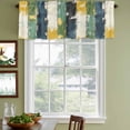 thumbnail image 3 of Green Yellow Blue Abstract Curtain Valances for Windows, Kitchen Valance Window Treatments Panel 2 Pack, Modern Abstract Art Color Rod Pocket Short Curtains for Bathroom Bedroom 54 x 18 Inch, 3 of 8