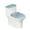Blossom Cherry Blue, variant on KUIFORTI Toilet Seat Cover Set Grey Toilet Cover Seat Round Toilet Tank Cover for Bathroom Accessories Classic Marble Decor