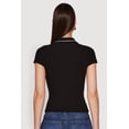 thumbnail image 5 of Women's Iris Ribbed Knit Polo Top with Contrast Trim, 5 of 5