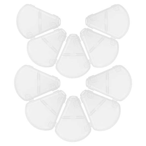 SEWCHICS Set of 10 Clear Makeup Brush Covers with Fan Shape Caps, Easy to Clean Protective Brush Guards for Home Use
