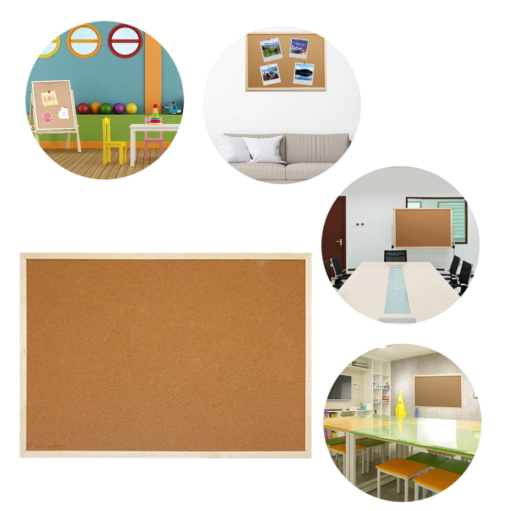 ✪ Wooden Frame Cork Board Bulletin Board Household Noteboard Kindergarten Photo Wall-Hanging Double-Side Message- Board