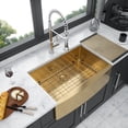 thumbnail image 2 of Izzovium 36 Inch Gold Farmhouse Sink - 16 Gauge Stainless Steel Apron Front Kitchen Sink with Nano-PVD Coating, Sound Proof & Easy Drain Design, 2 of 8