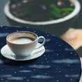 thumbnail image 3 of Ambesonne Sky Print Fitted Round Tablecloth, Night Time Pattern Stars, 40"- 44" Diameter, Navy Blue Pale Yellow, 3 of 5