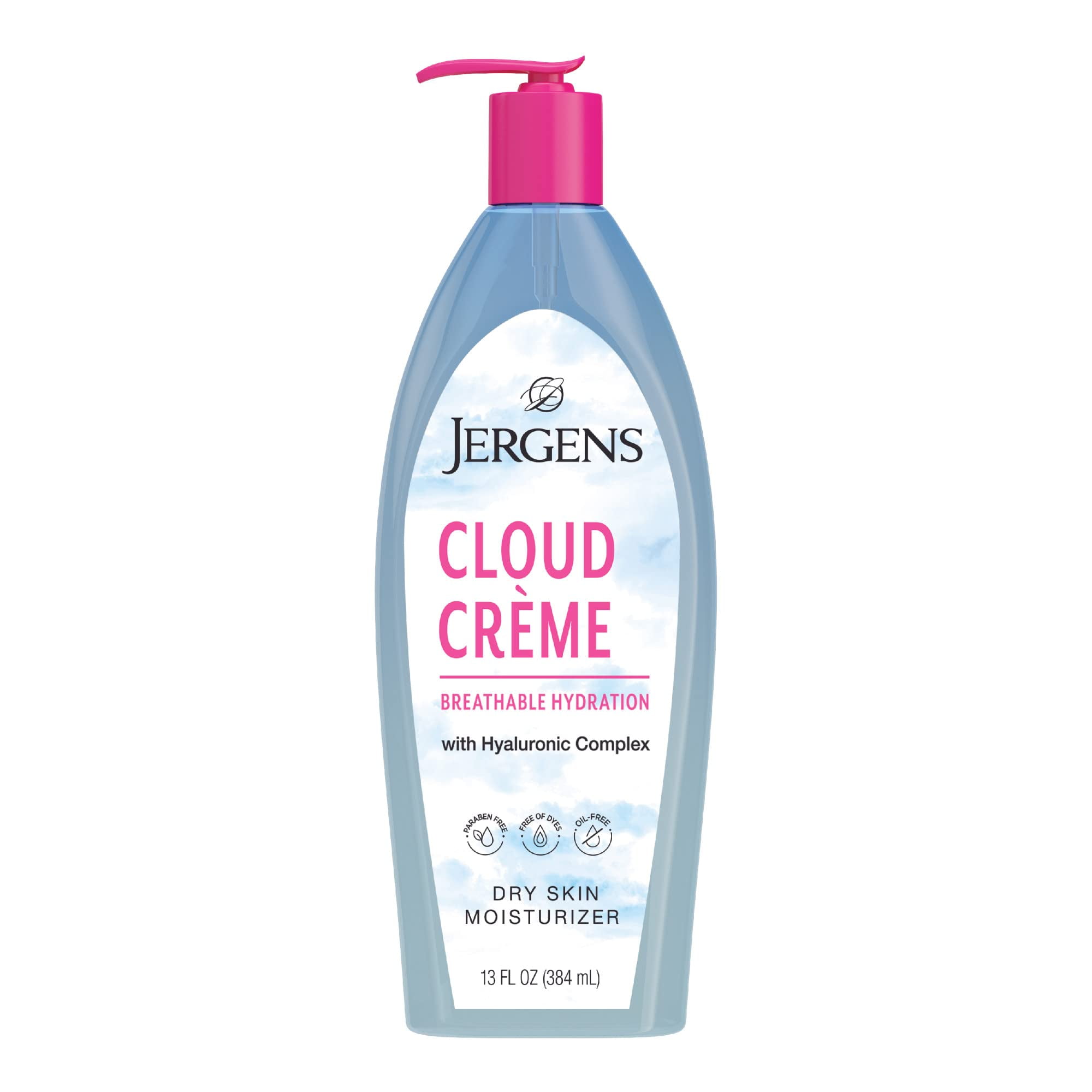 Jergens Cloud Creme Breathable Body Lotion, FastAbsorbing Hydrating Moisturizer, ParabenFree