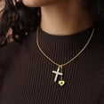 thumbnail image 6 of Letter A Initial Cross Pendant Necklace,Alphabet Jewelry Personalized Gift For Mom Wife Girlfriend Daughter Grandma, Birthday Anniversary Christmas, 6 of 9