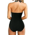 thumbnail image 3 of adviicd One Piece Swimsuit Women Tummy Control - Push Up Bathing Suit Full Coverage Slimming Swimwear (Black,M), 3 of 6
