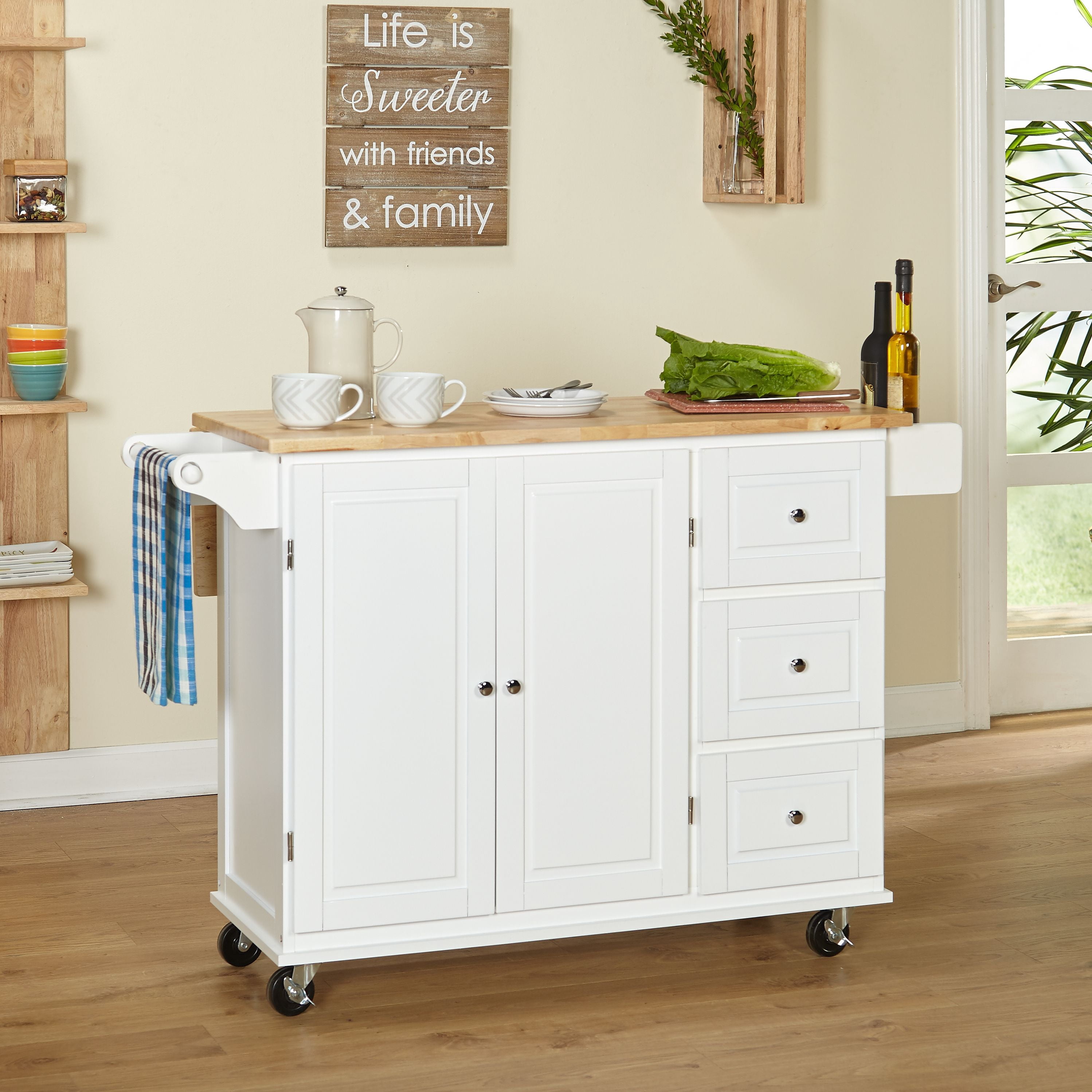 Thatcher Kitchen Cart, White