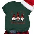 thumbnail image 4 of Lroveb Christmas Shirts for Women Gnome Print Round Neck Short Sleeve T Shirt Top Graphic T Shirts, 4 of 5