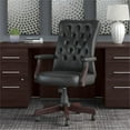 thumbnail image 2 of Pemberly Row High Back Tufted Office Chair with Arms in Black Leather, 2 of 7