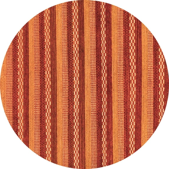 Ahgly Company Indoor Round Oriental Orange Modern Area Rugs, 7' Round