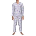 thumbnail image 3 of Uemuo daisy and butterfly Pattern 2-Piece Loungewear Set - Men’s Soft Sleepwear, Cozy Winter PJs, Comfy Sleep Set-X-Large, 3 of 7