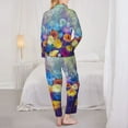 thumbnail image 5 of Bingfone Womens Pajama Sets Spring Flower Seasonal Print,Long Sleeve Loungewear Pajamas Set-X-Large, 5 of 9
