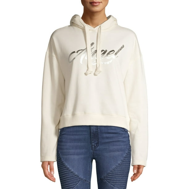 No Boundaries - No Boundaries Juniors' Active Cropped Graphic Hoodie ...