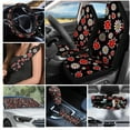 thumbnail image 2 of Yuyamidu Ladybug Car Seat Cover Split Covers Set Daisy Car Steering Wheel Cover Seat Belt Pads Sunshade Gear Shift Cover Hand Brake Cover Rearview Mirror Cover Cup Holder Wrist Key Chain 16 PCS, 2 of 7