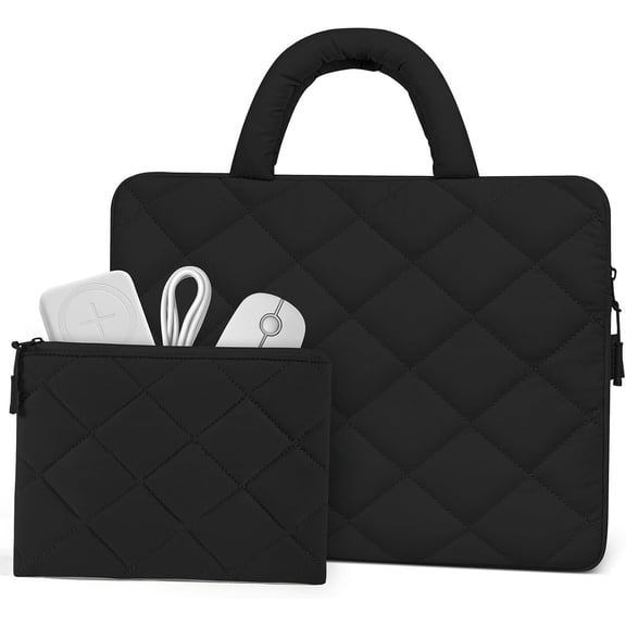 Puffy Laptop Sleeve - Shockproof Laptop Case with Handle - Fits MacBook Air 15 Inch, MacBook Pro 15 Inch, Chromebook Case