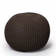 thumbnail image 1 of Urban Shop Pouf Rond en Tricot - Coton Tissé à la Main, Marron, 1 of 2