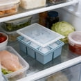 thumbnail image 1 of Bandeja grande para cubitos de hielo, molde de silicona con tapa, 6 compartimentos, 125 ml cada una caja de almacenamiento de hielo grado alimentario para congelar, sopa salsa de caldo, repostería, 1 of 6