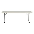 thumbnail image 4 of Norwood Commercial Furniture 8 ft Multipurpose Indoor Outdoor Heavy Duty Portable Blow Molded Plastic Folding Training Seminar Table 18" W x 96" L Gray, 4 of 9
