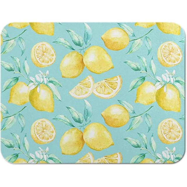Dish Drying Mats for Kitchen Counter, Absorbent Quick Dry Dish Mat Drying Kitchen Mat, Non-Slip Rubber Backed Lemon Kitchen Drying Mat 18"X24"