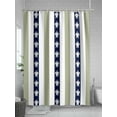 thumbnail image 5 of Fsddascl Coastal Turtle Shower Curtain Set - Standard 72" x 72" Washable Bathtub Curtain with 12 Hooks, Sage Green Stripe Navy White Ocean Waterproof Fabric Stall Shower Curtains for Bathroom/Bathtub, 5 of 6