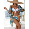 thumbnail image 1 of Bikini de playa de arena de tres piezas Traje de baño dividido de malla para mujer bikini, 1 of 6
