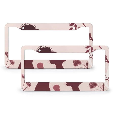 Happy Mothers Day Love Hearts Pink Flowers License Plate Frames 2 Pack Happy Mother’s Day Mom Birthday Gift Car Accessories for Girl Women Men Vehicles Quality Aluminum Metal License Plate Frame