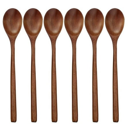

Wooden Spoon 5 Pieces Wood Soup Spoons for Eating Mixing Stirring Cooking Long Handle Spoon with Japanese Style Kitchen Utensi