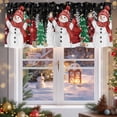 thumbnail image 5 of Red Snowman Valances for Windows, 42 x 18in, Christmas Let Snow Pine Trees Bird Snowing Black Rod Pocket Kitchen Valance Curtain Light Filtering Window Treatments for Living Room Bedroom, 1 Panel, 5 of 7