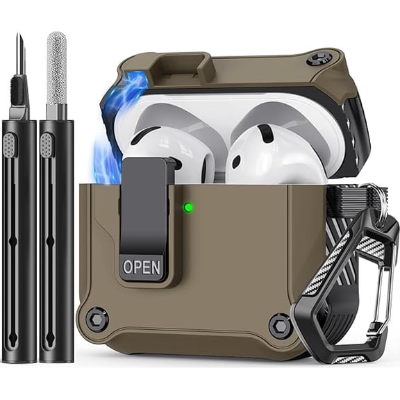 wonima06 Compatible with AirPods 4th Generation Case,with Cleaner kit,Automatic Snap Switch Secure for New Airpods 4 Charging Cover [with Active Noise Cancellation] (2024)
