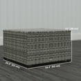 thumbnail image 3 of Outsunny 24.4" Patio Wicker Coffee Table, PE Rattan Side Tables Light Grey, 3 of 10