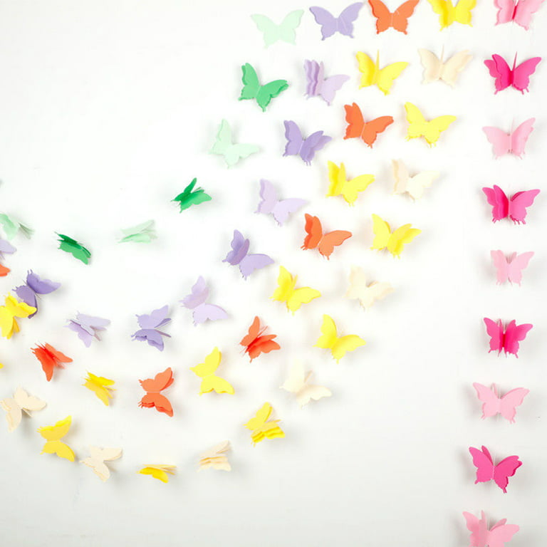 Artificial Butterfly Garland, Fake Butterfly Decorative Vines, DIY 3D  Unique Butterfly Hanging Decor for Home Wall Easter Spring Flowers Party  Wedding