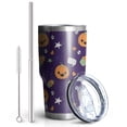 thumbnail image 2 of 30oz Halloween Cute Pumpkins and Cupcakes Tumblers Stainless Steel Tumbler with Lid and Straw,Vacuum Insulated Double Wall Travel Tumbler Cups Mug with Cleaning Brush for Coffee,Tea, 2 of 7