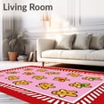 thumbnail image 2 of ODIKA 8'x10' Machine Washable Non-Slip Area Rug, Festive Gingerbread Men With Cane Borders Holiday Trio High Traffic Rug with Pad, Red, 730565, 2 of 8