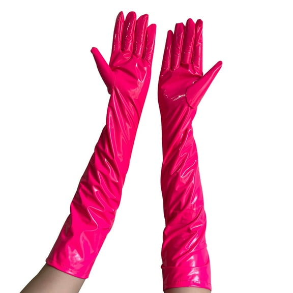 SIEYIO PU Long Hand Gloves for Women and Girls in Theme Proms Costume 1920s