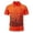 Orange, variant on Mens Golf Polo Shirts Summer Patterned Short Sleeved Buttoned Up Collared Top