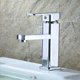 thumbnail image 2 of Grifo de baño de arco bajo, cromado, de 90 grados, lavabo de acero inoxidable, grifo frío y caliente, grifo de un solo orificio para agua caliente y fría para el hogar, 2 of 4