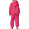 thumbnail image 5 of Tween Girls Outfits Sets Boys Long Sleeve Solid Warm Hoodie Pullover Tops Pants Kids Sweat Suit Fall Girls Clothing Sets Hot Pink Size 10-11T, 5 of 7