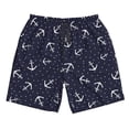 thumbnail image 2 of KLL Anchor Men's Casual Summer Beach Shorts Hawaiian Shorts with Pockets-Medium, 2 of 6