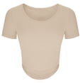 thumbnail image 5 of Fesfesfes Women's Fiting Tops Summer Round-Neck Short Sleeve Sexy Blouse Yoga Tops Integrated Tight Fitting With Chest Pad Corp Tops Fitness Tops 8(L), 5 of 7